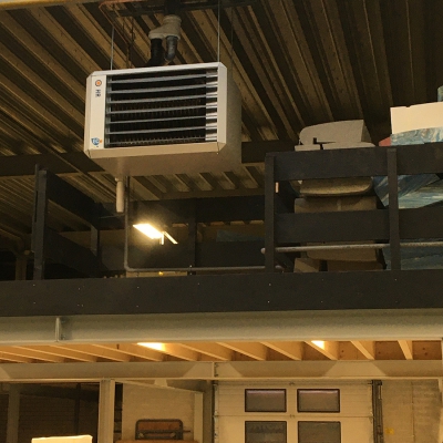 Levering en montage nieuwe luchtverwarmers bedrijfsruimte te Culemborg